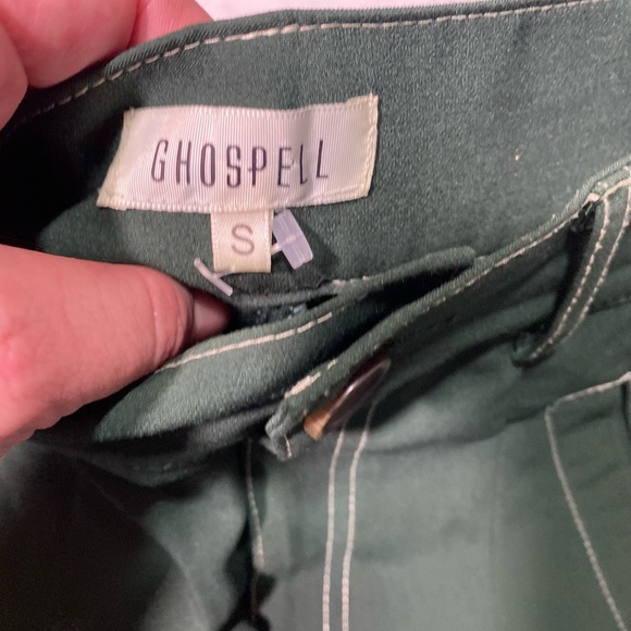 Ghospell Dark Green High Rise Woman’s Pants Two Big Front Pockets Size S - Picture 11 of 13
